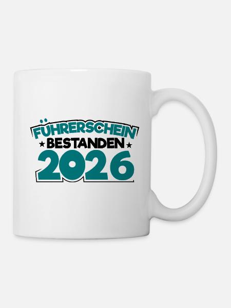 Führerschein 2026 Fahrprüfung Führerscheinprüfung - Tasse - Weiß