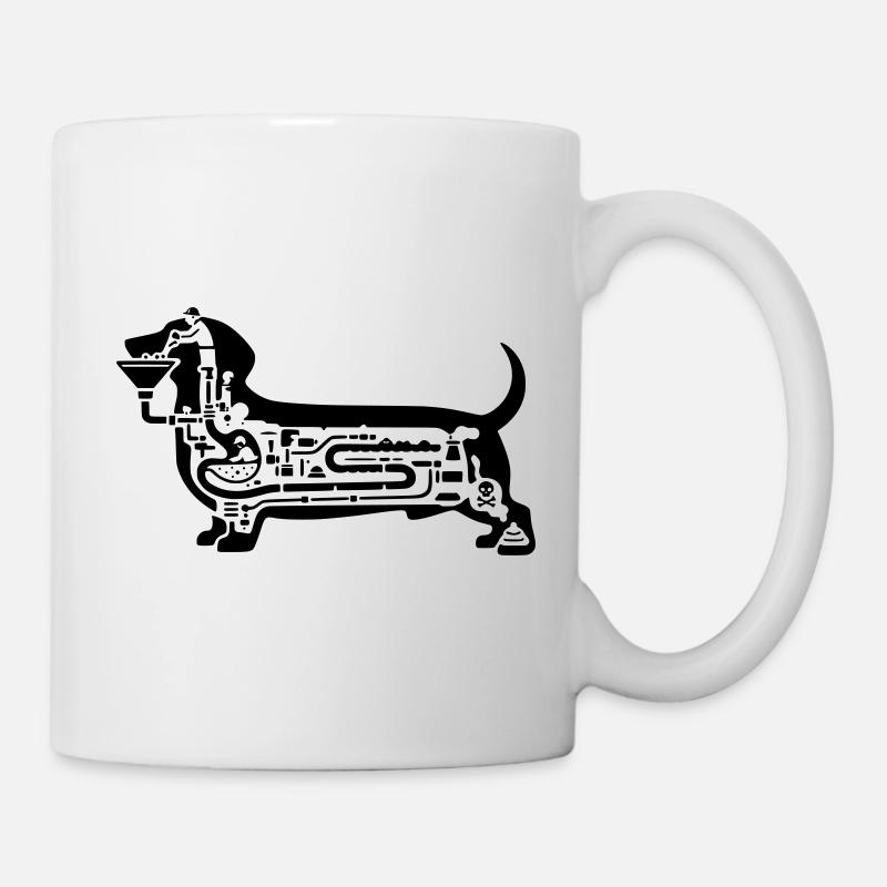 dackel verdauung hund kunst - Tasse - Weiß