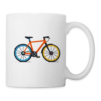 Colourful bicycle in contrasting colours - Mug - white - Right