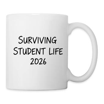 Surviving Student Life 2026 – funny motif - Mug - white - Right