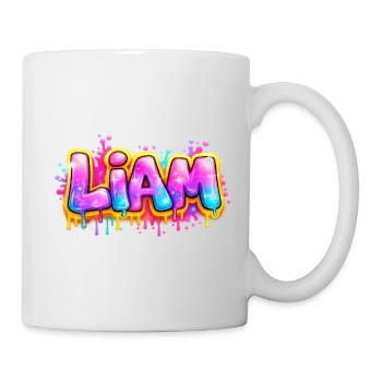 LIAM GRAFFITI NAME FÜR PERFEKTES GESCHENK DRUCKBAR - Tasse - Weiß - Rechts