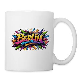 Berlin Graffiti lettering with colorful color effects - Mug - white - Right