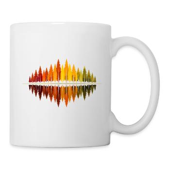 Bäume, Wald, Natur, Wildnis, Outdoor, Reflexion - Tasse - Weiß - Rechts