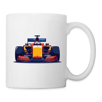 Racing Car Front View Color Contrast Motorsport - Mug - white - Right