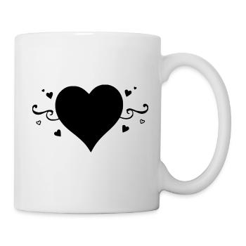 Black Heart Valentine's Day Gift - Mug - white - Right