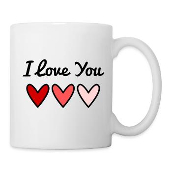 I LOVE YOU. I LOVE YOU. VALENTINE'S DAY. HEART - Mug - white - Right
