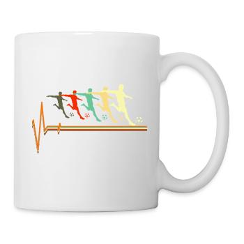 Football Heartbeat Retro Vintage-Fußballspieler - Tasse - Weiß - Rechts