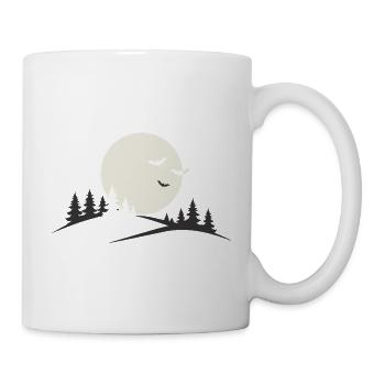 Full Moon Night – Dark Aesthetic Design - Mug - white - Right