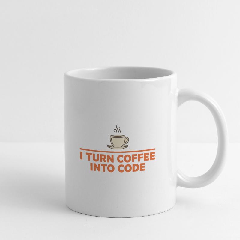 Je transforme le café en code – Programmer Retro Mug blanc