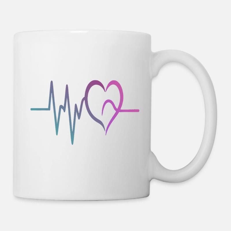 Gradienten-EKG Herz - Tasse - Weiß