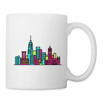Silhouette de la skyline de la ville de Manchester Beetham Tower Art - Mug blanc - blanc - Droite