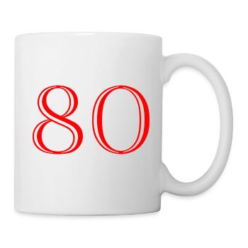 80. 80 ANS. 80e ANNIVERSAIRE. ANNIVERSAIRE 80 ANS. - Mug blanc - blanc - Droite