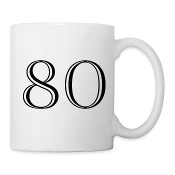 80. 80 JAHRE. 80. JUBILÄUM. 80-JAHRES-JUBILÄUM. - Tasse - Weiß - Rechts