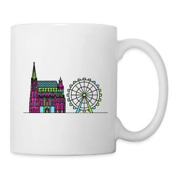 Silhouette de la ville de Vienne Art de la cathédrale Saint-Étienne - Mug blanc - blanc - Droite