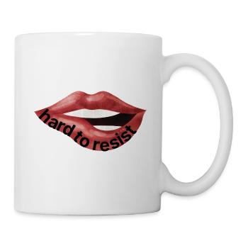 Hard to resist – Selbstbewusstes Lippen Statement - Tasse - Weiß - Rechts