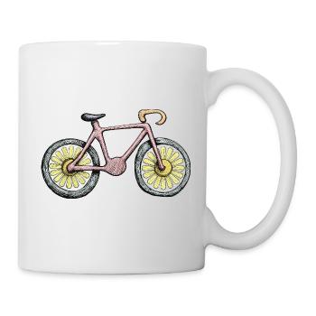 Flower Wheel Bicycle Art Environmental Protection Flower - Mug - white - Right