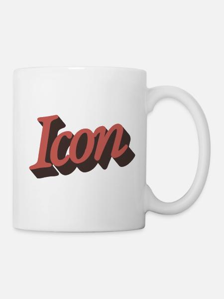 Écriture Retro Icon en orange d’automne - Mug blanc - blanc