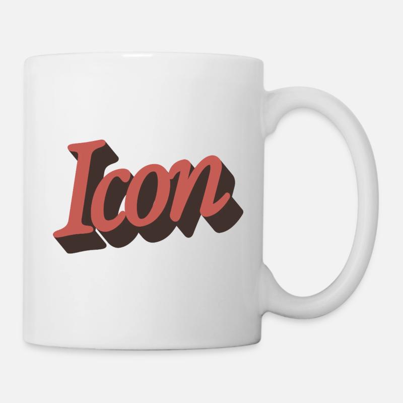Écriture Retro Icon en orange d’automne - Mug blanc - blanc
