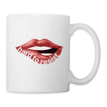 Hard to Resist – Rote Lippen Illustration - Tasse - Weiß - Rechts