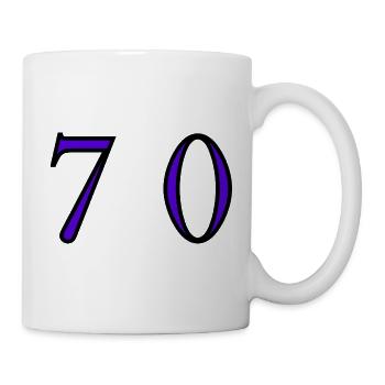 70. 70 YEARS. 70th ANNIVERSARY. 70 YEARS ANNIVERSARY. - Mug - white - Right