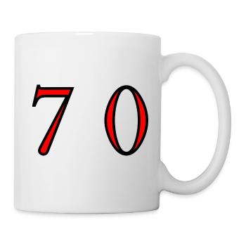 70. 70 ANS. 70e ANNIVERSAIRE. ANNIVERSAIRE 70 ANS. - Mug blanc - blanc - Droite