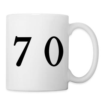 70. 70 ANS. 70e ANNIVERSAIRE. ANNIVERSAIRE 70 ANS. - Mug blanc - blanc - Droite