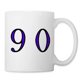90. 90 ANS. 90e ANNIVERSAIRE. ANNIVERSAIRE 90 ANS. - Mug blanc - blanc - Droite