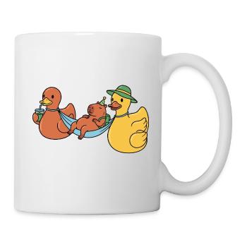 Ducks wearing capy - Mug - white - Right