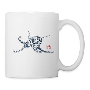 Oktopus mit Kanji Stamp - Tasse - Weiß - Rechts
