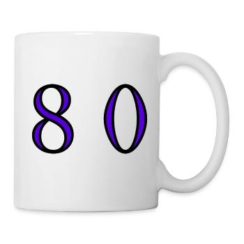 80. 80 JAHRE. 80. JUBILÄUM. 80-JAHRES-JUBILÄUM. - Tasse - Weiß - Rechts