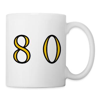 80. 80 ANS. 80e ANNIVERSAIRE. ANNIVERSAIRE 80 ANS. - Mug blanc - blanc - Droite