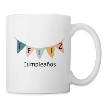 Feliz Cumpleaños Banner-Happy Birthday-Alles Gute - Tasse - Weiß - Rechts