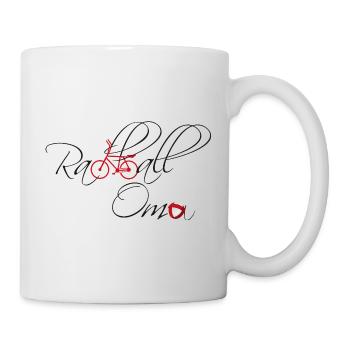 Radball, Cycleball, Hallenradsport, Oma - Tasse - Weiß - Rechts
