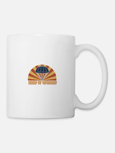 Bleiben Sie aufrecht Fallschirm-Sonnenstrahl - Tasse - Weiß