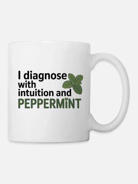 Naturheilkunde Diagnose Intuition Pfefferminze - Tasse - Weiß