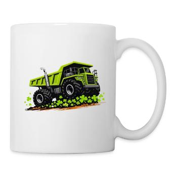 Véhicule de construction de camion-benne de la Saint-Patrick - Mug blanc - blanc - Droite