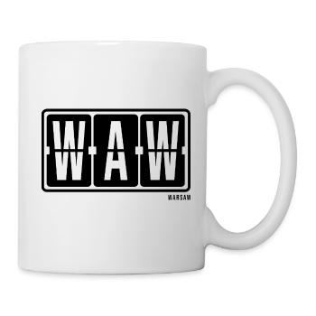 Warschau WAW, City Souvenir Hoodie, T-Shirt, Cap - Tasse - Weiß - Rechts