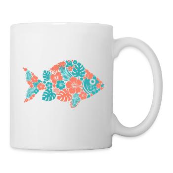 Tropical Flower Fish Silhouette - Mug - white - Right