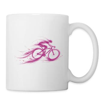 cyclist fast red bike - Mug - white - Right