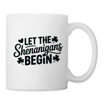 Les manigances commencent le scénario de Shamrock - Mug blanc - blanc - Droite
