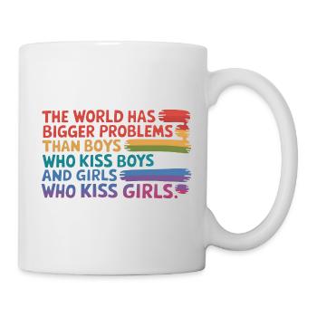Le monde a des problèmes plus importants - Déclaration LGBTQ - Mug blanc - blanc - Droite