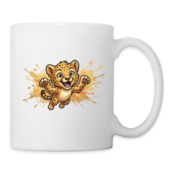 Petit léopard sauteur - Mug blanc - blanc - Droite