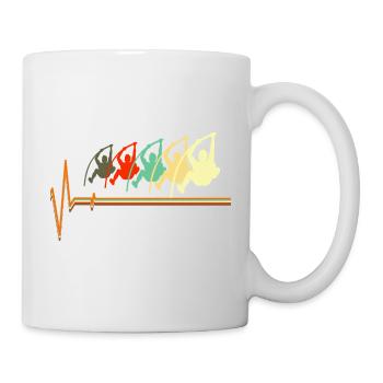 High Jump Heartbeat EKG Pulse Athletics Art - Mug - white - Right