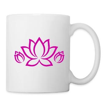 Lotusblume Symbol Meditation Yogis Shirt Sticker - Tasse - Weiß - Rechts