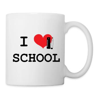 I Love School: Iconic Black Love School Pattern - Mug - white - Right