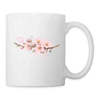 Kirschblüten Zweig im Graffiti Stil   - Tasse - Weiß - Rechts