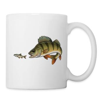 La perche chasse le poisson - Mug blanc - blanc - Droite