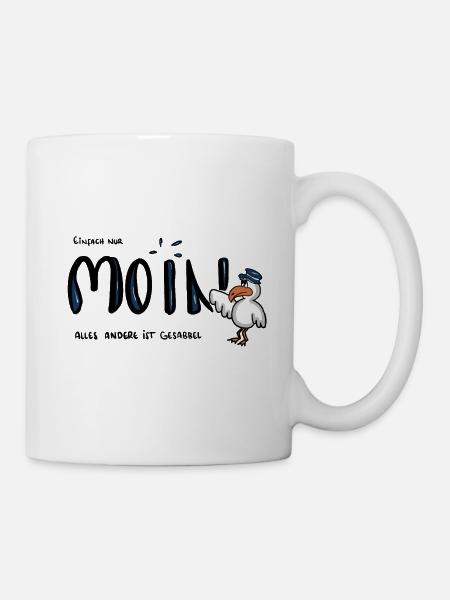 Moin Küstenseemöwe im Sailor-Style - Tasse - Weiß