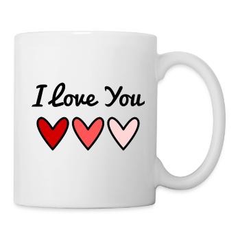 HERZ. PAAR. VALENTINSTAG. GERADE VERHEIRATET. Junggesellinnenabschied. - Tasse - Weiß - Rechts