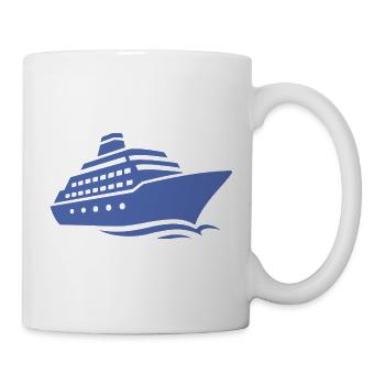 Minimalist Cruise Ship Silhouette Vacation - Mug - white - Right